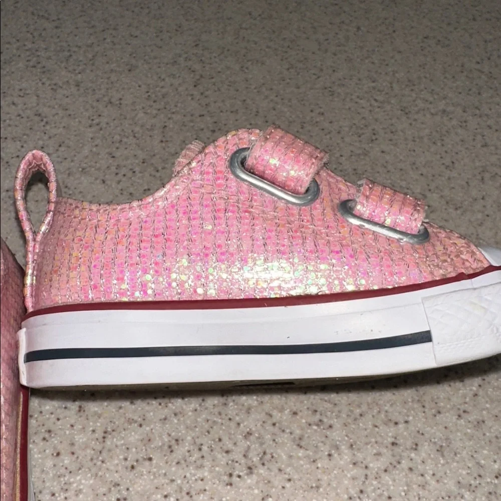 Converse Chuck Taylor All Star 2V Ox Toddler's Shoes Glittery Pink Sneakers 5